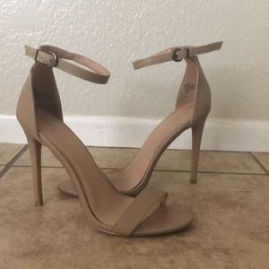 Nude Strappy Ankle Heels